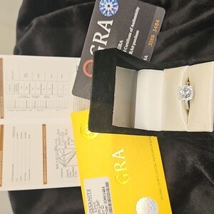 New Certified‎ 1 CT. Moissanite Silver Halo Ring Size 6.5   Color:D